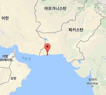 8일 오전 발생한 규모 6.3 지진 진앙[구글지도 캡처=연합뉴스]