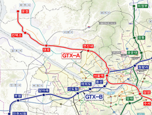 GTX 예상 노선도/국토교통부