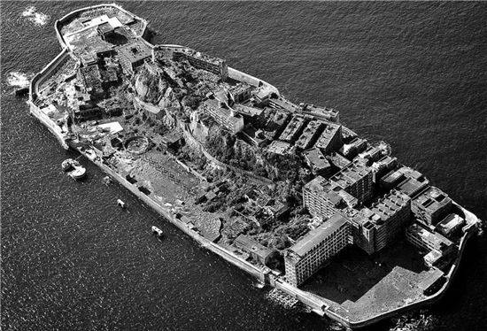 軍艦島の実際姿.
