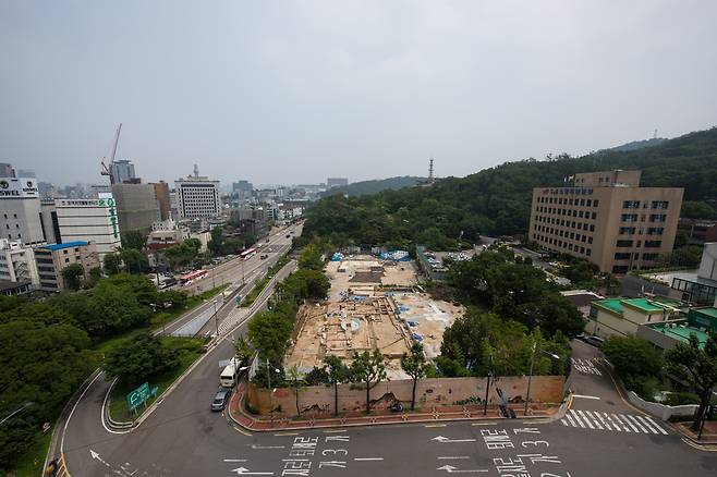 철거가 진행된 서울 중구 예장동 중정 건물터. 서울시 제공