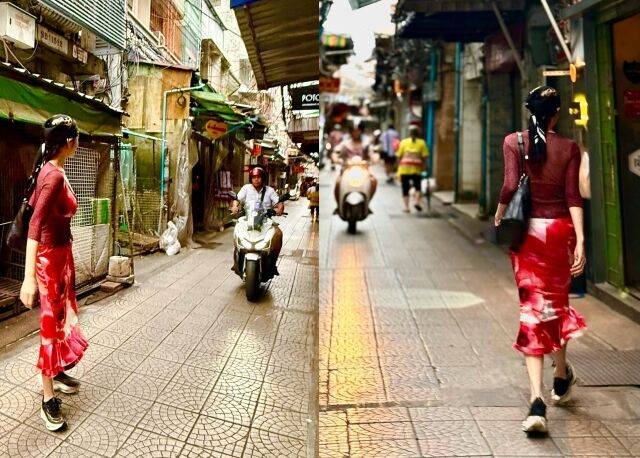 배우 김혜수가 화려한 드레스룩으로 나들이에 나섰다. /김혜수 소셜미디어