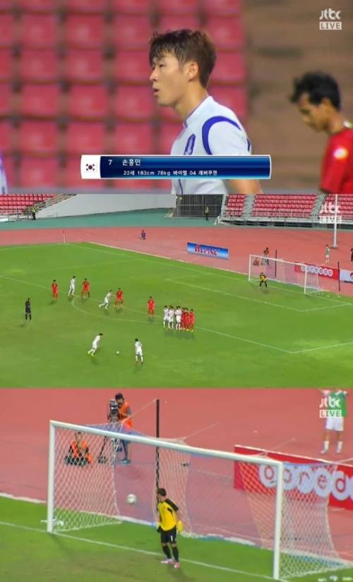 한국 미얀마 손흥민 골출처:/jtbc 화면 캡쳐