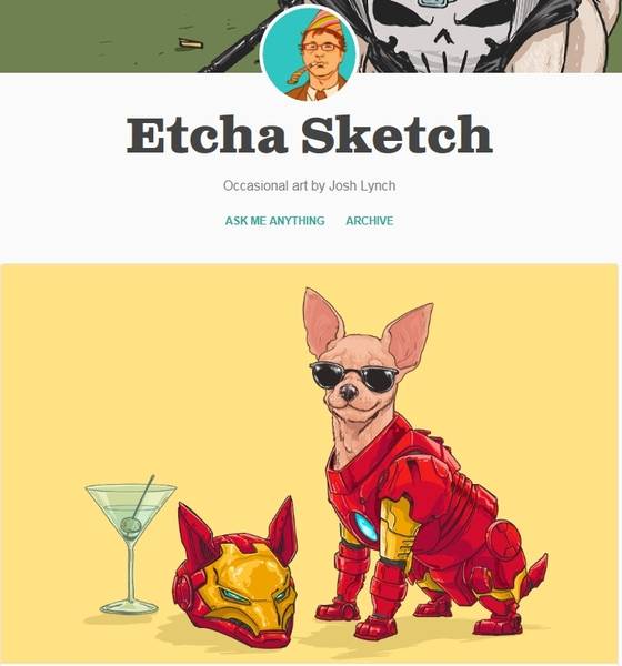 마블 스튜디오가 제작한 영화 '어벤져스'의 캐릭터들을 개로 재창조한 일러스트레이터 조시 린치의 작품이 네티즌들 사이에서 호평을 받고 있다.(사진 조시 린치 홈페이지 캡처) © News1