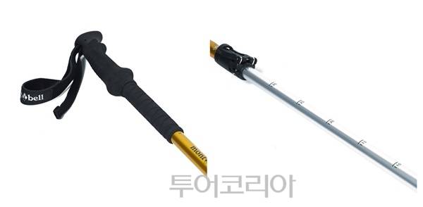 초경량 등산 스틱 패스트락30 옐로우(좌), 블랙(우)