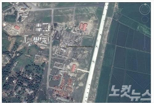 원산지구 관광특구 공사 모습(사진=구글 어스/커티스 멜빈/RFA))