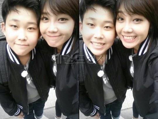 [정은지와 붕어빵 동생.]