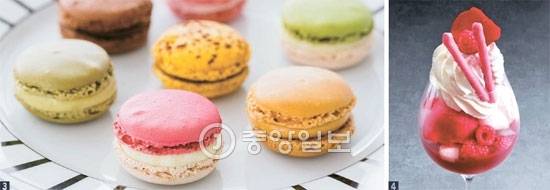 ⑩ 베스트셀러인 프랑스 과자 마카롱과 ⑪ 장미 향 셔벗이 들어간 ‘이스파한 아이스크림’.