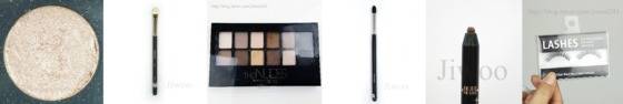 사용제품(왼쪽부터)메이블린 The Nudes, 아멜리 섀도우 바닐라쇼크(514), 아리따움 프로페셔널 아이래쉬 2호, 에뛰드 하우스 101펜슬 © News1star