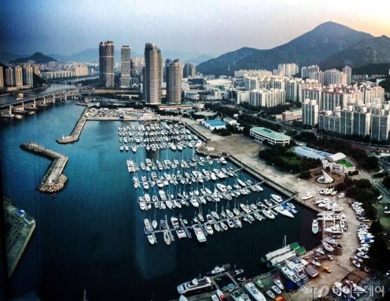 파크하얏트부산에서 본 수영만 풍경/사진=이지혜 기자