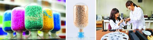 석유화학업계가 미래 신산업 소재인 EP시장을 선점하기 위해 경쟁을 벌이고 있다. 왼쪽부터 LG화학이 집중 육성하는 EP 소재, SK케미칼의 고기능 플라스틱 소재인 PPS, 효성이 독자적으로 개발한 폴리케톤. 각 사 제공