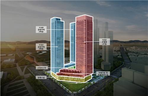 부영주택이 내달 착공할 ‘뚝섬 부영 관광호텔’ 투시도.  /자료제공=성동구