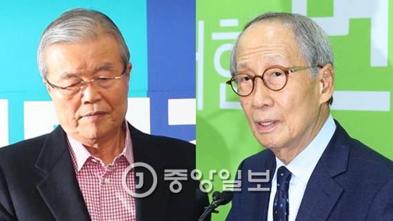 왼쪽 김종인, 오른쪽 윤여준