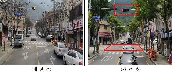 대구광역시 남구 중동교차로에 교차로와 신호등을 설치한 결과 교통사고 건수가 7건에서 1건으로 줄었다.