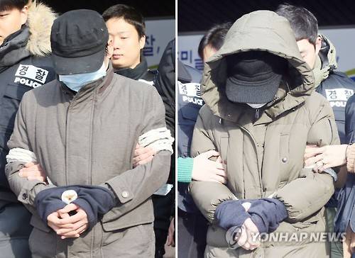 여중생 딸 시신 11개월 방치 목사 부부 영장실질심사     (부천=연합뉴스) 윤태현 기자 = 중학생 딸을 때려 숨지게 한 뒤 11개월가량 방치한 혐의를 받는 목사 아버지 A(47·왼쪽)씨와 계모 B(40)씨가 5일 오전 영장실질심사를 받고자 경기도 부천시 원미경찰서에서 인천지방법원 부천지원으로 이동하고 있다. 2016.2.5     tomatoyoon@yna.co.kr