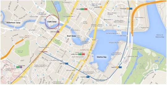 싱가포르 강 클락키 위치도