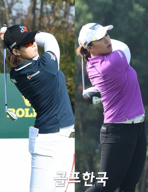 백규정(21·CJ오쇼핑)과 양희영(27·PNS)이 25일 태국 촌부리의 시암 컨트리클럽 파타야 올드코스에서 열린 혼다 LPGA 타일랜드 1라운드에서 선두권에 나섰다. 사진은 2015년10월15일 LPGA KEB하나은행 챔피언십의 모습이다. ⓒ골프한국