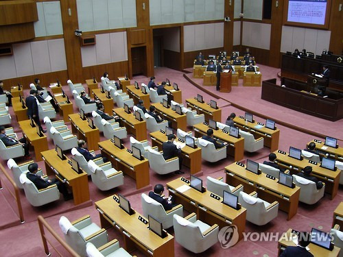 부산시의회 본회의장 모습 [연합뉴스 자료사진]