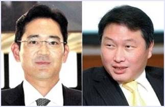 이재용(왼쪽) 삼성전자 부회장, 최태원(오른쪽) SK그룹 회장./조선일보DB