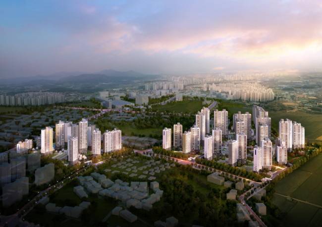 &lsquo;평택 효성해링턴 플레이스&rsquo;의 조감도. ［사진=효성］