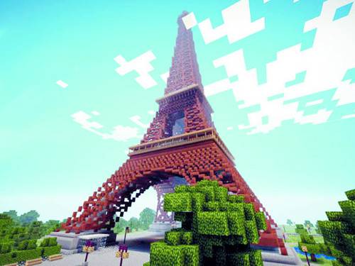 이용자가 직접 만든 에펠탑. IGN·플레인마인크래프트닷컴