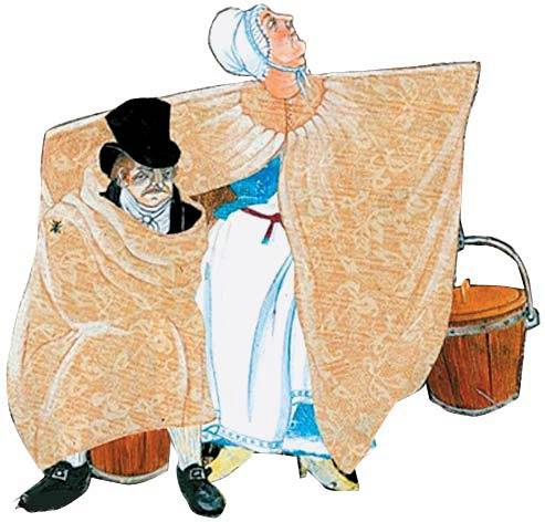 중세 프랑스에선 망토로 가리고 거리에서 양동이에 앉아 용변을 봤 다 . 화장실(Toilet)의 어원도 이망토(Toile)에서 비롯 됐다. 그림은 EBS 지식채널e ‘역사 속에 사라진 직업들’ 중에서.