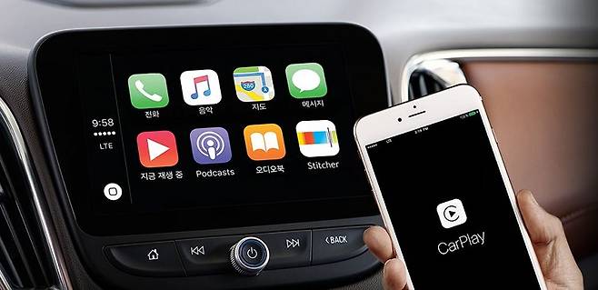 말리부에 탑재되는 마이링크에는 애플 카플레이가 지원된다.