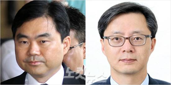진경준 전 검사장(왼쪽)과 이병우 청와대 민정수석