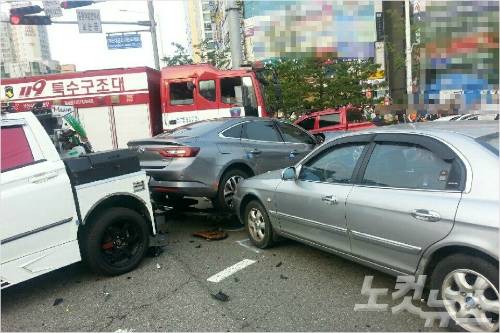 부산 해운대구에서 7중 추돌사고가 발생해 3명이 숨지고 10여 명이 다쳤다. (사진=부산지방경찰청 제공)