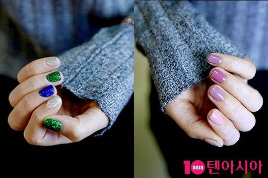 러쉬 메도우 컬러와 더스티 시더 컬러로 박은경 대표가 연출한 네일. / 사진=텐아시아DB