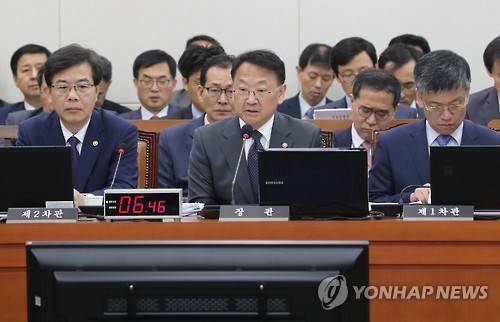 답변하는 유일호 (서울=연합뉴스) 이정훈 기자 = 유일호 부총리 겸 기획재정부 장관이 13일 오전 국회에서 열린 기획재정위의 기획재정부ㆍ국세청ㆍ관세청ㆍ조달청ㆍ통계청에 대한 종합감사에서 더불어민주당 송영길 의원의 질의에 답하고 있다.