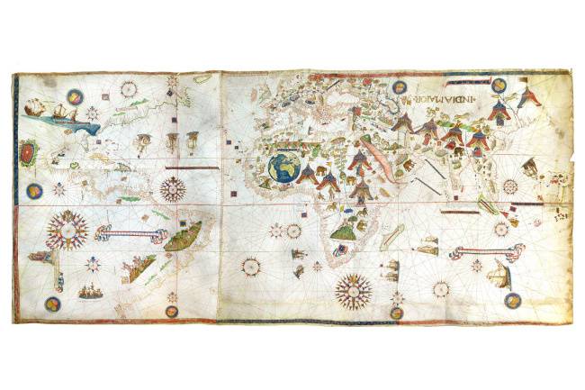 1531년 비스콘테 매그길로가 그린 것으로 알려진 세계 지도 [출처=다니엘 크라우치 레어 북스]