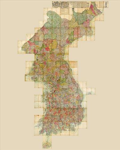 김정호의 대동여지도 채색본.[출처=K옥션]