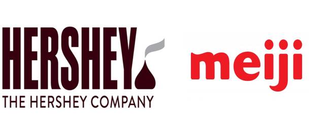 허쉬 로고(왼쪽)와 메이지 로고