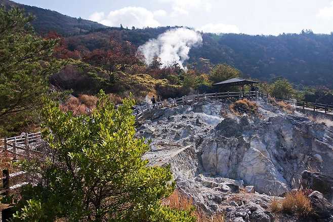 운젠 온천.