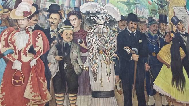 알라메다 공원의 어느 일요일 오후의 꿈 중앙부.