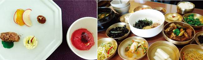 별 2개를 받은 ‘곳간’(왼쪽) [사진 제공 · 미쉐린 코리아]과 별 1개를 받은 ‘큰기와집’. [사진 제공 · 미쉐린 코리아]