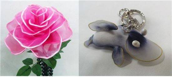 스타킹 공예협회에서 제작한 작품들. 사진=협회 홈페이지 캡처