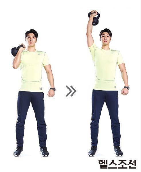 [헬스조선]케틀벨 숄더 프레스
