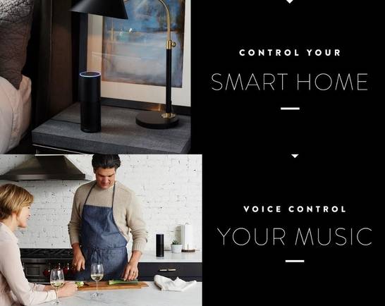 인공지능 비서 서비스 알렉사를 내장한 스피커 ‘에코’의 모습 / 아마존 홈페이지 캡처