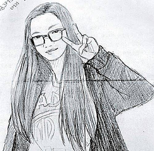 단원고 생존 학생이 2014년 은화양의 생일(10월 10일)을 앞두고 직접 그려 이씨에게 보내온 그림이다. [진도=프리랜서 장정필]