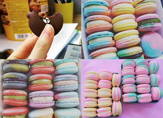 알록달록한 마카롱을 보고 있는 것만으로도 스트레스가 풀리는 기분이다.