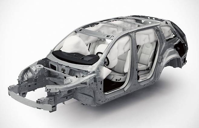 볼보 XC90의 에어백 전개도 (이미지:볼보)