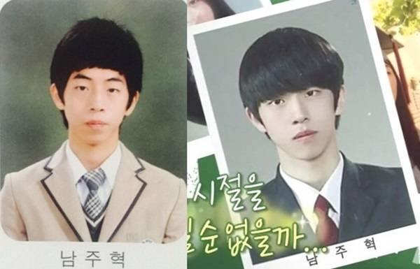 남주혁의 중학교 졸업사진(왼쪽)과 고등학교 졸업사진 [사진 온라인 커뮤니티, JTBC '학교 다녀오겠습니다' 캡처]