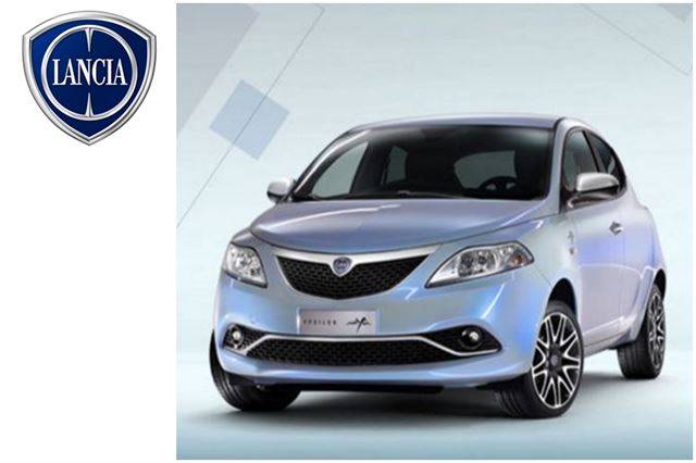 란치아 로고(좌)와 스타일리시한 소형차 입실론(우)