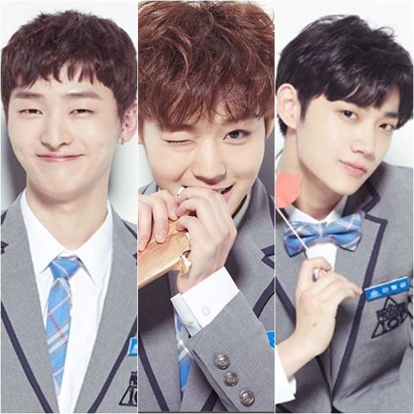 '프로듀스 101 시즌2' 윤지성 박지훈 안형섭. 사진=Mnet