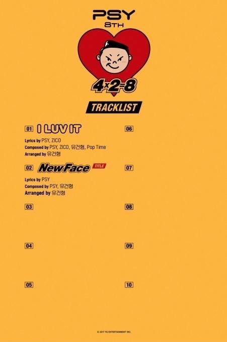 Track list of Psy’s new album (YG Entertainment)