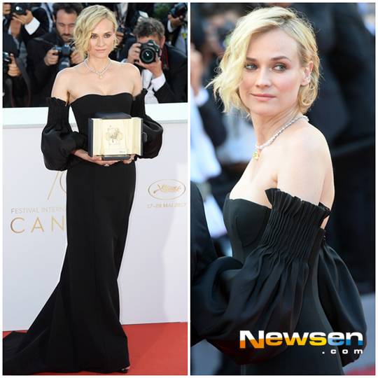 ‘칸의 여왕’ 다이앤 크루거 ‘품격넘치는 블랙 오프숄더 드레스’