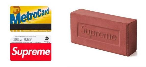 슈프림 로고만 들어가면 완판! 슈프림 지하철 카드와 벽돌