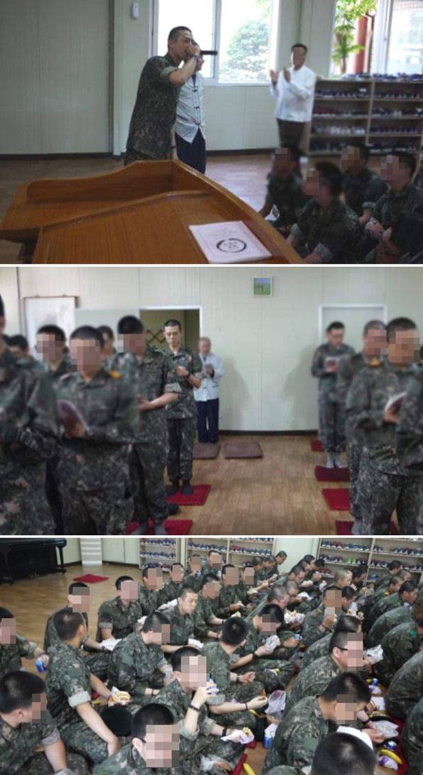 빈지노가 불교행사에 참여해 랩 공연을 하고 있다.