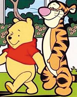 2013년 6월 미국을 방문한 시진핑 중국 국가주석과 버락 오바마 전 미국 대통령이 걸어가는 모습을 디즈니 만화영화 캐릭터 곰돌이 ‘푸’와 그의 친구 ‘티거’에 비유해 그린 그림. /인터넷 캡처